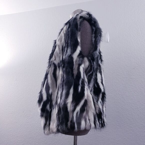 Michael Michael Kors Zebra Pattern Sleeveless Faux Mink Fur Vest - Picture 5 of 10